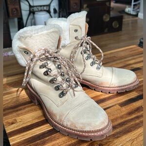 Frye shearling lined combat boot